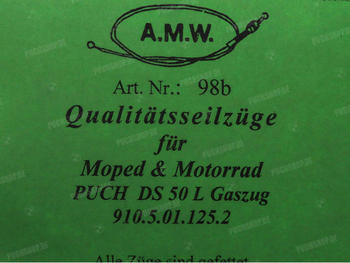 Bowdenzug Puch DS50 L Gaszug A.M.W. 
